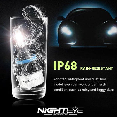 ORIGINAL NIGHTEYE H8/H9/H11/H16 LED Headlight Bulb for Car and Bike White, 90W, 2 Bulbs - 9000 Lumens ULTRA BRIGHT, Type H8/H9/H11/H16 - Biker.Store - www.biker.store