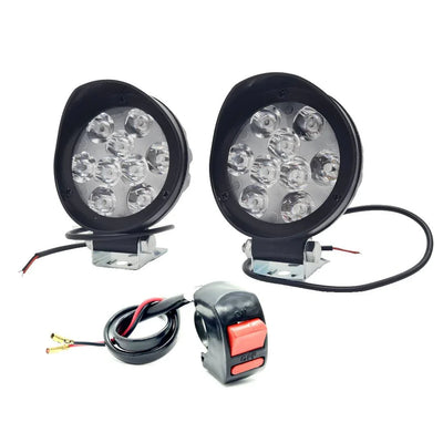 HJG 9 LED Cap Fog Light For Universal For Bike Universal For Car (Set of 2 with Switch) - Biker.Store - www.biker.store
