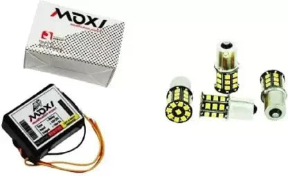 Moxi 16 Patterns Hazard Flasher/Blinker with Switch, 360° LED bulb Module for Bike Indicators Indicator Light Motorbike LED (12 V, 12 W) (Universal For Bike, Pack of 5) - Biker.Store - www.biker.store