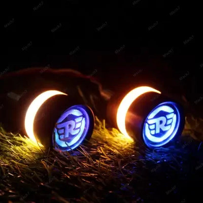 CYT Metallic Handle Bar End Dual Led Bike Turn Signal Indicator Light (Blue, Yellow) for Royal Enfield - Biker.Store - www.biker.store