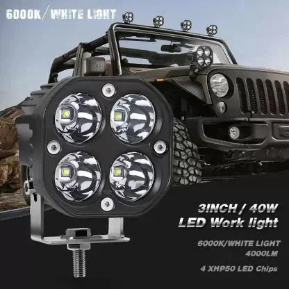 Super IMPORTED 120W Bike 4x4 LED FOG LIGHT ORIGINAL Super Bright Spot Flood Beam Driving Lamp for All Motorcycles & Bikes (120W (2 * 60W), White Light, 2 PCS) - Biker.Store - www.biker.store