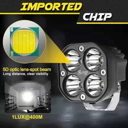 Super IMPORTED 4x4 Car/Bike LED FOG LIGHT ORIGINAL Super Bright Spot Flood Beam Driving Lamp for Motorcycle, Cars, Bikes & SUV (120W (2 * 60W), White Light, 2 PCS) - Biker.Store - www.biker.store