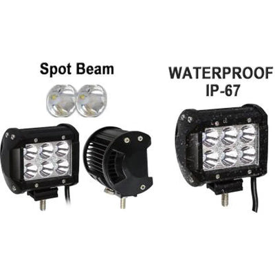HJG 6 LED Square LED Fog Light For Universal For Bike, Universal For Car Universal For Bike, Universal For Car (Set of 2 with Switch) - Biker.Store - www.biker.store