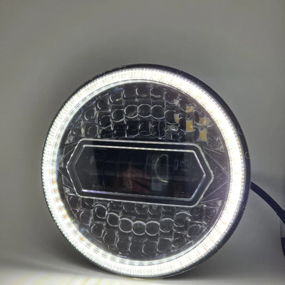 7 Inch Diamond Cut Round Led Headlight Fits in Royal Enfield all model and Mahindra Thar - Biker.Store - www.biker.store