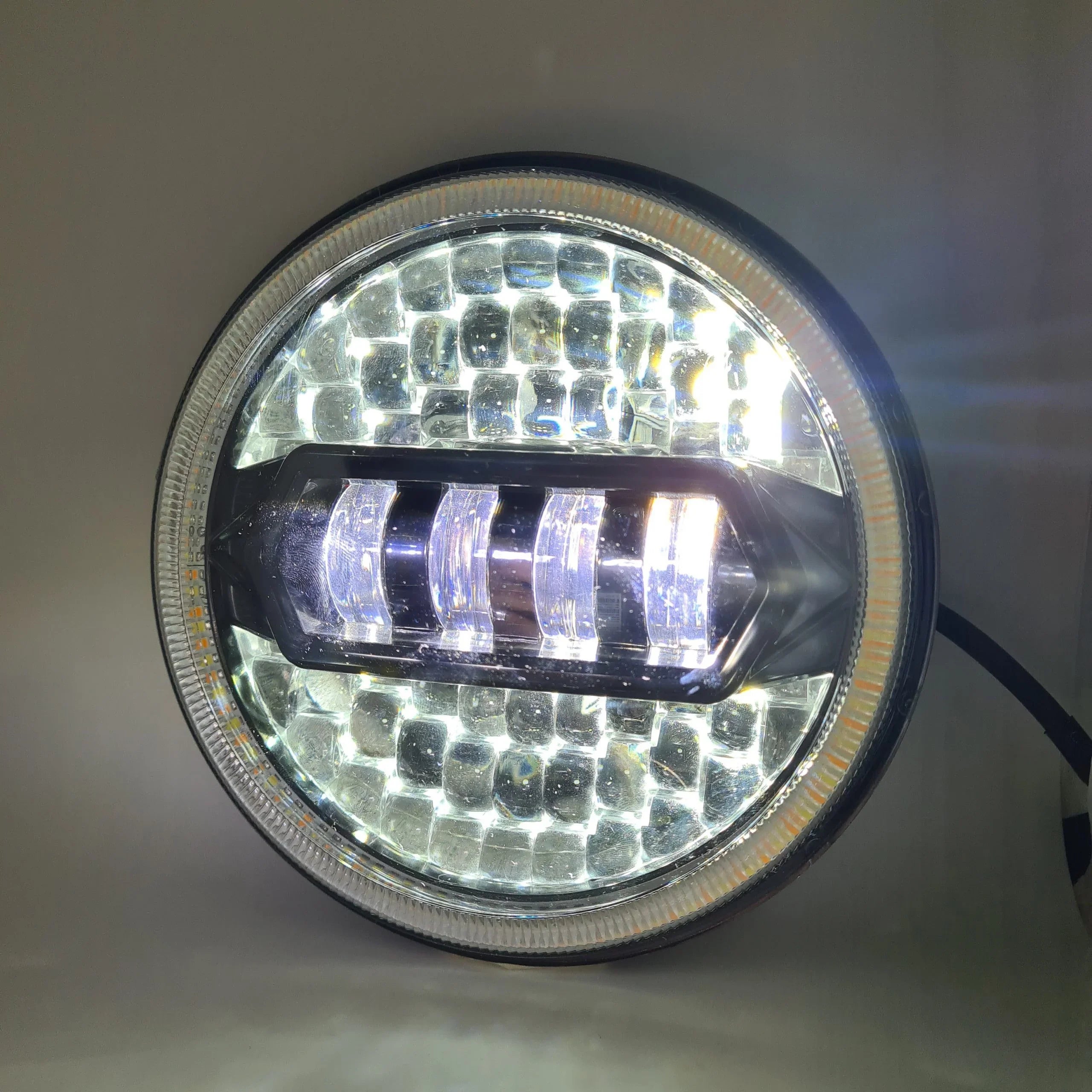 7 Inch Diamond Cut Round Led Headlight Fits in Royal Enfield all model and Mahindra Thar - Biker.Store - www.biker.store