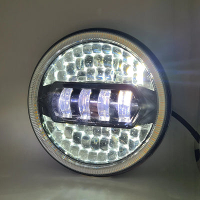 7 Inch Diamond Cut Round Led Headlight Fits in Royal Enfield all model and Mahindra Thar - Biker.Store - www.biker.store