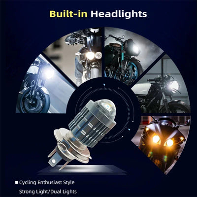 CYT White Yellow Lens Bike LED Headlight Bulb with H4 Fitting For all Bikes & Cars. 40 WATT Yellow & White - Biker.Store - www.biker.store