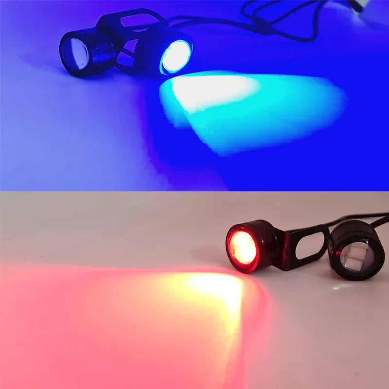 LED Eagle Eye Lamp DRL Strobe Light with Flashing Handle Light Red & Blue Universal for Motorcycle - Biker.Store - www.biker.store