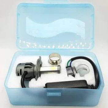 HJG ORIGINAL LED Headlight Bulb H4 50W For All Motorcycles (Low and High Beam Bulbs (White) AC/DC 50Watt 3 Side Chip) - Type H4 - Biker.Store - www.biker.store