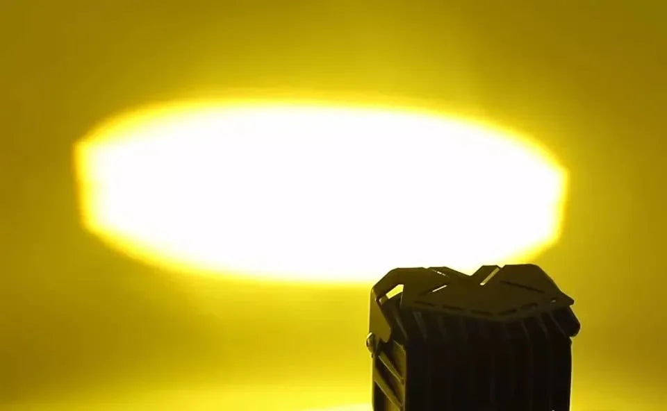 HJG Double Lens Dual Tone Fog Light with Smart LED 12-80W with Universal Fit for All Cars and Bikes (Hjg Original) - Yellow/ White - Biker.Store - www.biker.store