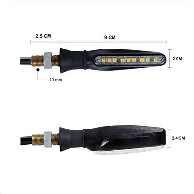 LED KTM Style Indicators for Universal All Bike Models (Amber, Pack of 4) - Biker.Store - www.biker.store