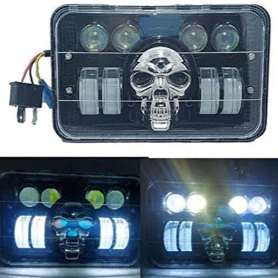 Splendor SKULL BHOOT DRL LED Projector Headlight Assembly Hi/Low Beam With BOSS DRL For Hero Splendor Plus, Splendor Pro, Splendor - Biker.Store - www.biker.store