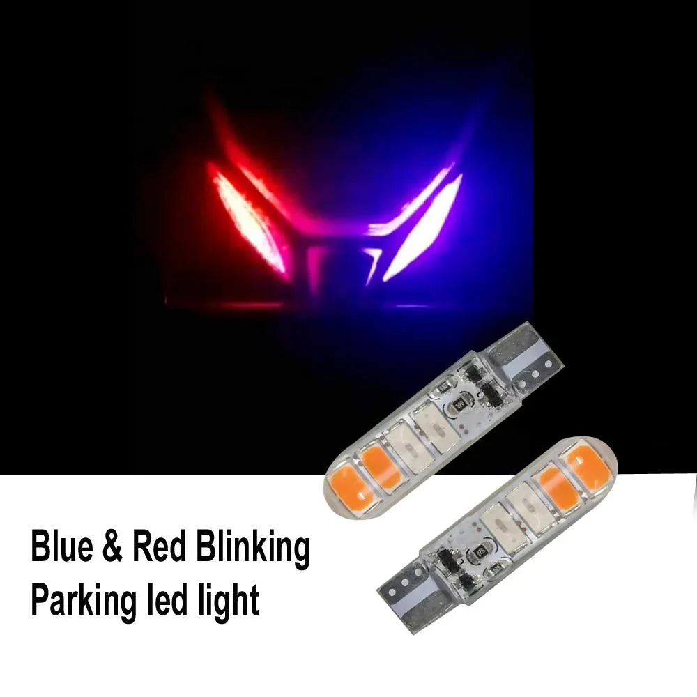 Polce Red/Blue Flashing Parking Bulbs for Car & Bike (Set of 2) - Biker.Store - www.biker.store