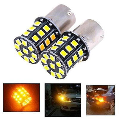 Orange LED Indicator Bulb Bright 360° Reflecting LED Indicator Bulbs Light (STRAIGHT PIN LED ) 2pc Indicator Light Car, Motorbike LED (12 V, 10 W) (Universal For Bike, Universal For Car, Pack of 2) - Biker.Store - www.biker.store
