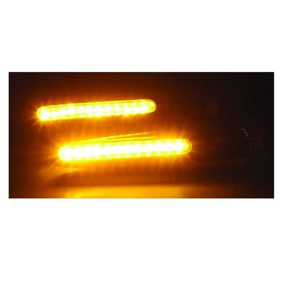 KTM Style Slim 12 LED Indicators Turning Signal lamps Blinkers Bulb Set of-2 UNIVERSAL FOR ALL BIKES (Bike Indicator Lights High Power Motorcycle) 100% Rubber Flexibility-(Yellow) - Biker.Store - www.biker.store