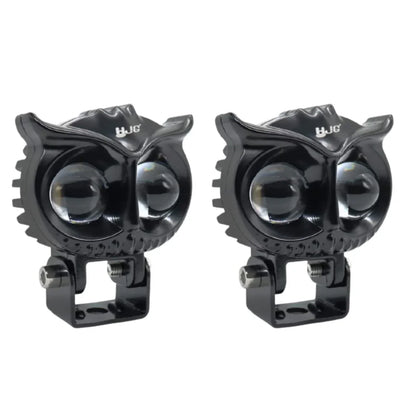 HJG New Model Owl Fog Light For Bike/Car/Thar/Jeep ( Cool White, 40W each * 2 = 80W Total ) - Pack of 2 - Biker.Store - www.biker.store