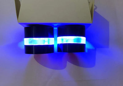 CYT Metallic Handle Bar End Dual Led Bike Turn Signal Indicator Light (Blue) for RE Bullet 350 - Biker.Store - www.biker.store