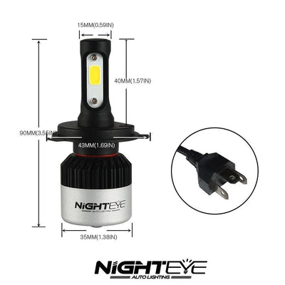 ORIGINAL NIGHTEYE H4 LED Headlight Bulb SINGLE Pc for Bike White, 45W, 1 Bulb - Type H4, 36W White Light - Biker.Store - www.biker.store
