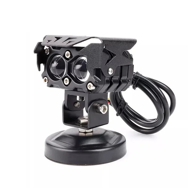 HJG Double Lens Dual Tone Fog Light with Smart LED 12-80W with Universal Fit for All Cars and Bikes (Hjg Original) - Yellow/ White - Biker.Store - www.biker.store