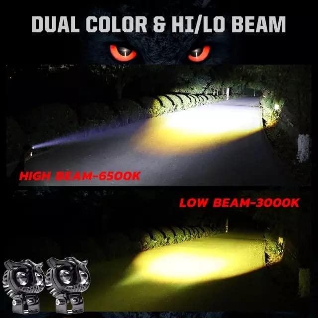 HJG New Model Owl Fog Light For Bike/Car/Thar/Jeep ( Cool White, 40W each * 2 = 80W Total ) - Pack of 2 - Biker.Store - www.biker.store