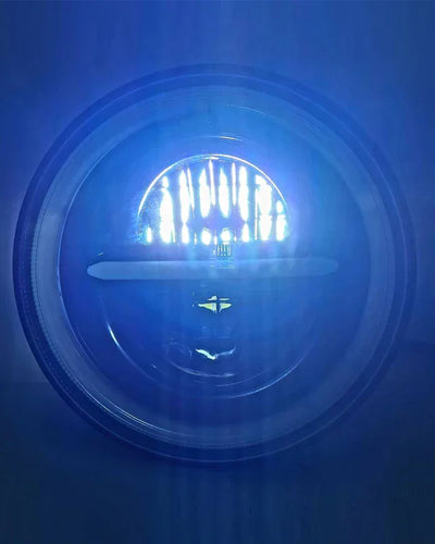 HJG 7 Inch Round Headlight Compatible with Royal Enfield, Jeep & Harley Davidson (Harley Minus Headlight) - Biker.Store - www.biker.store