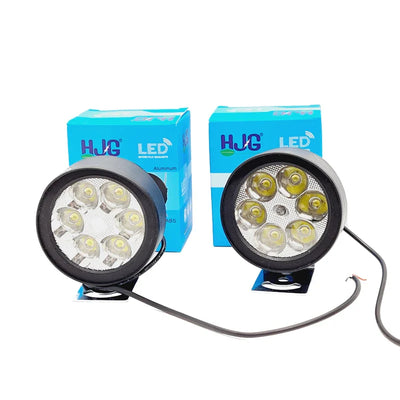 HJG LED Fog Lights for Bikes and Cars High Power, Heavy clamp and Strong ABS Plastic. (6 led Cap Set with Switch) - Biker.Store - www.biker.store