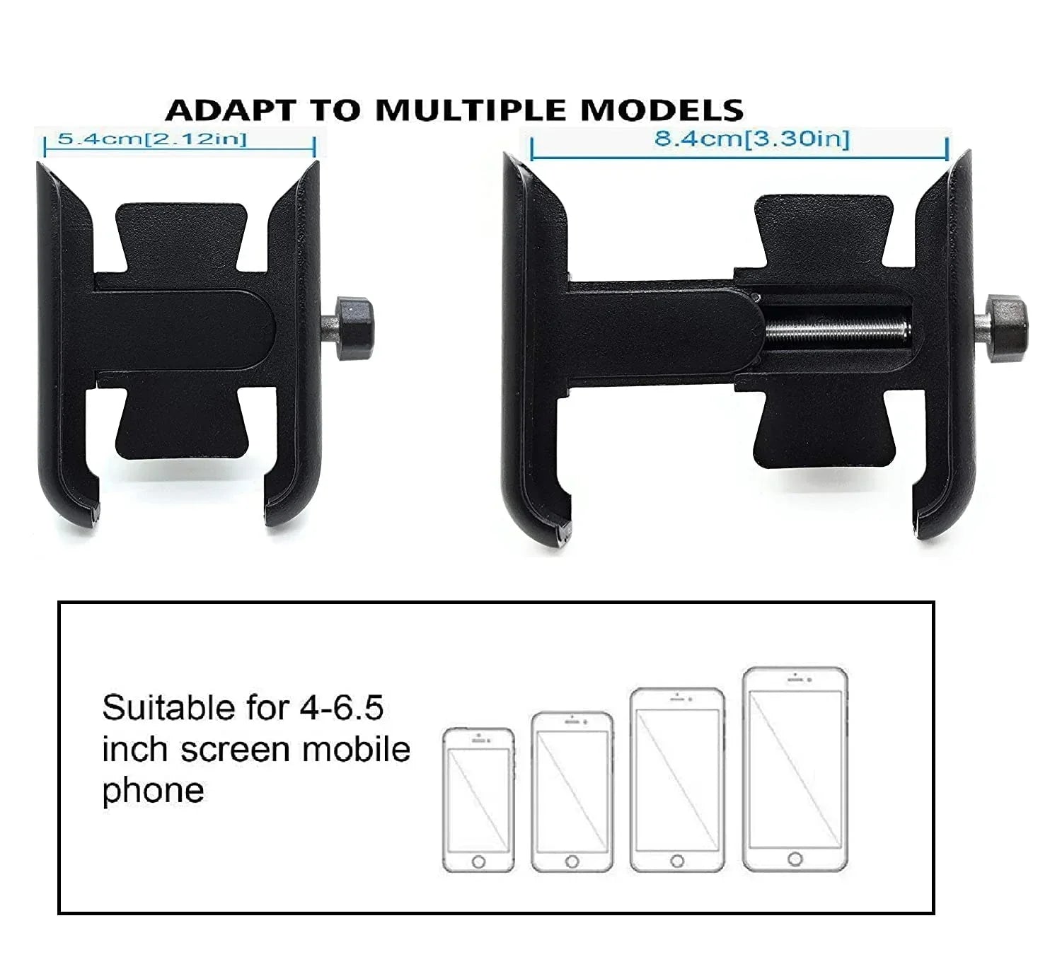 Mobile Phone Holder with USB Charger Waterproof Easy Adjustable Rear View Mirror Mount Solid Metal Cradle Stand Suitable for Bike & Mobile Phones 3.5" to 7.0" (Black) - Biker.Store - www.biker.store