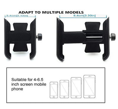 Mobile Phone Holder with USB Charger Waterproof Easy Adjustable Rear View Mirror Mount Solid Metal Cradle Stand Suitable for Bike & Mobile Phones 3.5" to 7.0" (Black) - Biker.Store - www.biker.store