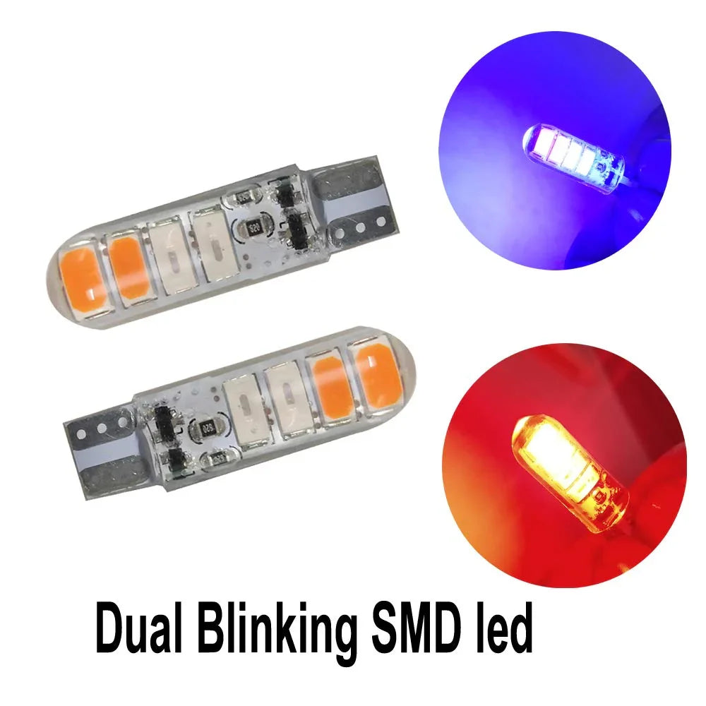 Polce Red/Blue Flashing Parking Bulbs for Car & Bike (Set of 2) - Biker.Store - www.biker.store