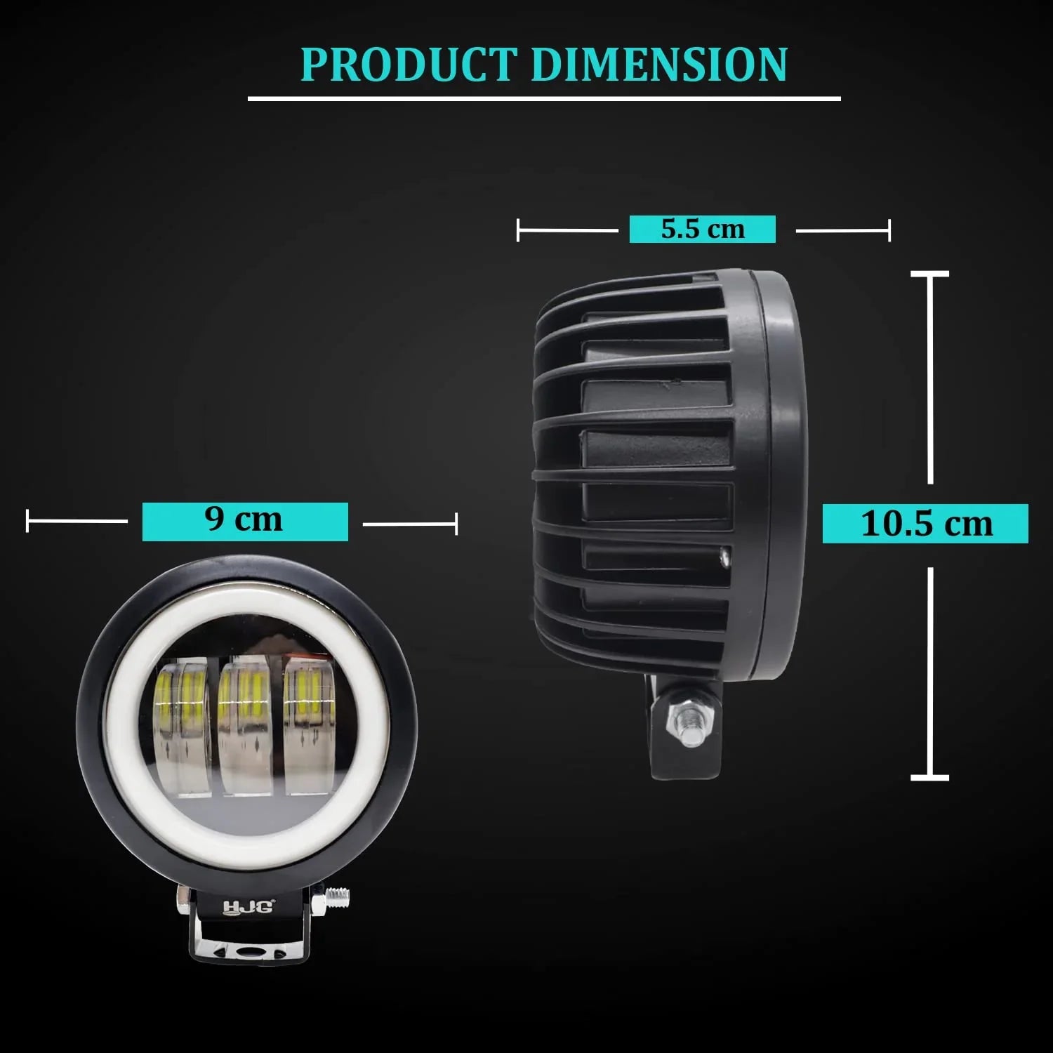 HJG Harley Round Shape fog light 3 Led Blue DRL For bikes and cars.(Light Power: 60W Voltage: DC9-80V) - Biker.Store - www.biker.store