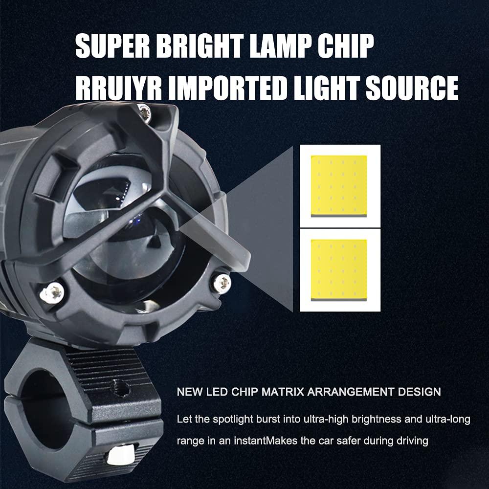 HJG Mercedes Y Lens Foglight Ultra Wide Dual Intensity LED Driving Fog Lights White/Yellow (2*45W = 90W Total) Universal For All Cars & Bikes - Biker.Store - www.biker.store