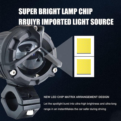 HJG Mercedes Y Lens Foglight Ultra Wide Dual Intensity LED Driving Fog Lights White/Yellow (2*45W = 90W Total) Universal For All Cars & Bikes - Biker.Store - www.biker.store