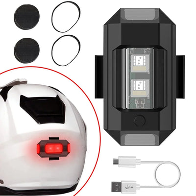 Helmet Bike Bicycle Safety Signal Warning Motorcycle Helmets led LED Helmet Strip Light Aircraft Strobe Exterior (Multicolor) Pack of 1 - Biker.Store - www.biker.store
