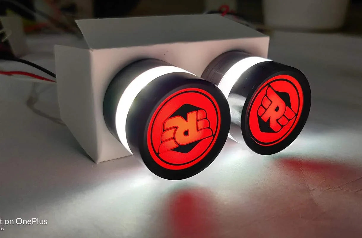 CYT Metallic Handle Bar End Dual Led Bike Turn Signal Indicator Light (Blue) for RE Bullet 350 - Biker.Store - www.biker.store