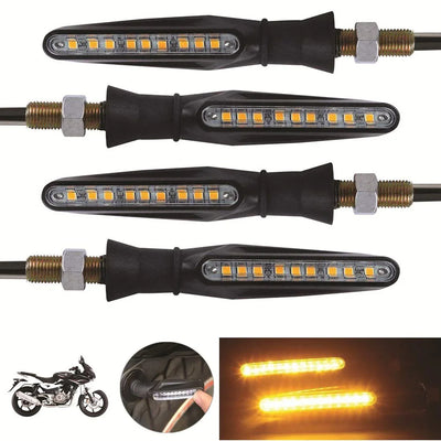 LED KTM Style Indicators for Universal All Bike Models (Amber, Pack of 4) - Biker.Store - www.biker.store