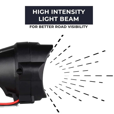 SSLG 6 LED Foglight Original Bike Fog Light Universal Fog Lamp Assembly - Set of 2 with Switch (Black) - Biker.Store - www.biker.store