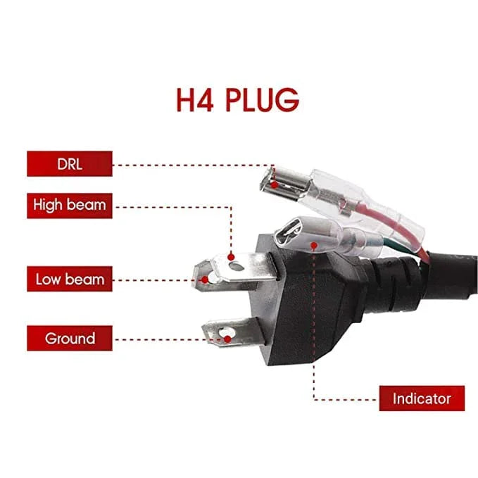 HJG 7 Inch 12 LED Full Ring Headlight Fitting Headlight Compatible with Royal Enfield Classic All Models - Biker.Store - www.biker.store