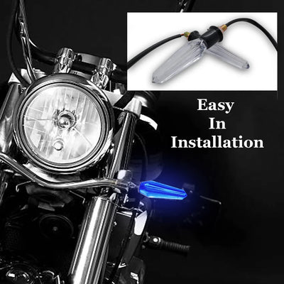 Blue Transparent Bike Indicator Turn Signal Indicator Blinker Light Transparent Crystal Material Waterproof Universal for All Bikes (Blue) (Pack of 2) - Biker.Store - www.biker.store