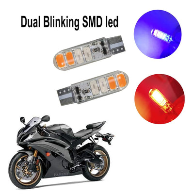 Polce Red/Blue Flashing Parking Bulbs for Car & Bike (Set of 2) - Biker.Store - www.biker.store
