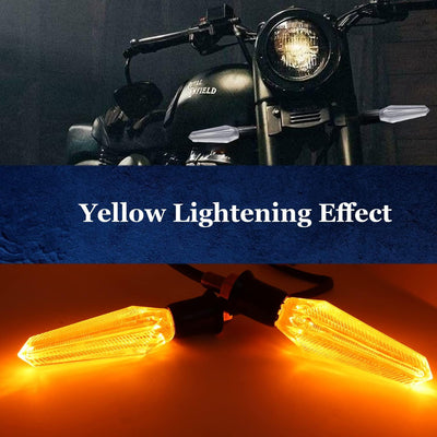 Yellow Transparent Bike Indicator Turn Signal Indicator Blinker Light Transparent Crystal Material Waterproof Universal for All Bikes (Yellow) (Pack of 2) - Biker.Store - www.biker.store