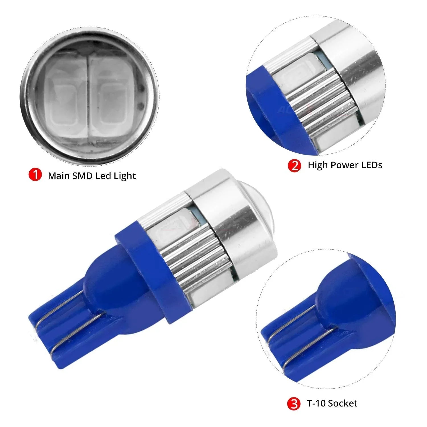 LED Projector Parking Bulbs for Car & Bike (Set of 2) - White/Blue/Red/Green - Biker.Store - www.biker.store