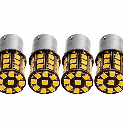 Orange LED Indicator Bulb Bright 360° Reflecting LED Indicator Bulbs Light (STRAIGHT PIN LED ) 2pc Indicator Light Car, Motorbike LED (12 V, 10 W) (Universal For Bike, Universal For Car, Pack of 4) - Biker.Store - www.biker.store