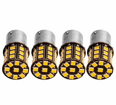 Orange LED Indicator Bulb Bright 360° Reflecting LED Indicator Bulbs Light (STRAIGHT PIN LED ) 2pc Indicator Light Car, Motorbike LED (12 V, 10 W) (Universal For Bike, Universal For Car, Pack of 4) - Biker.Store - www.biker.store