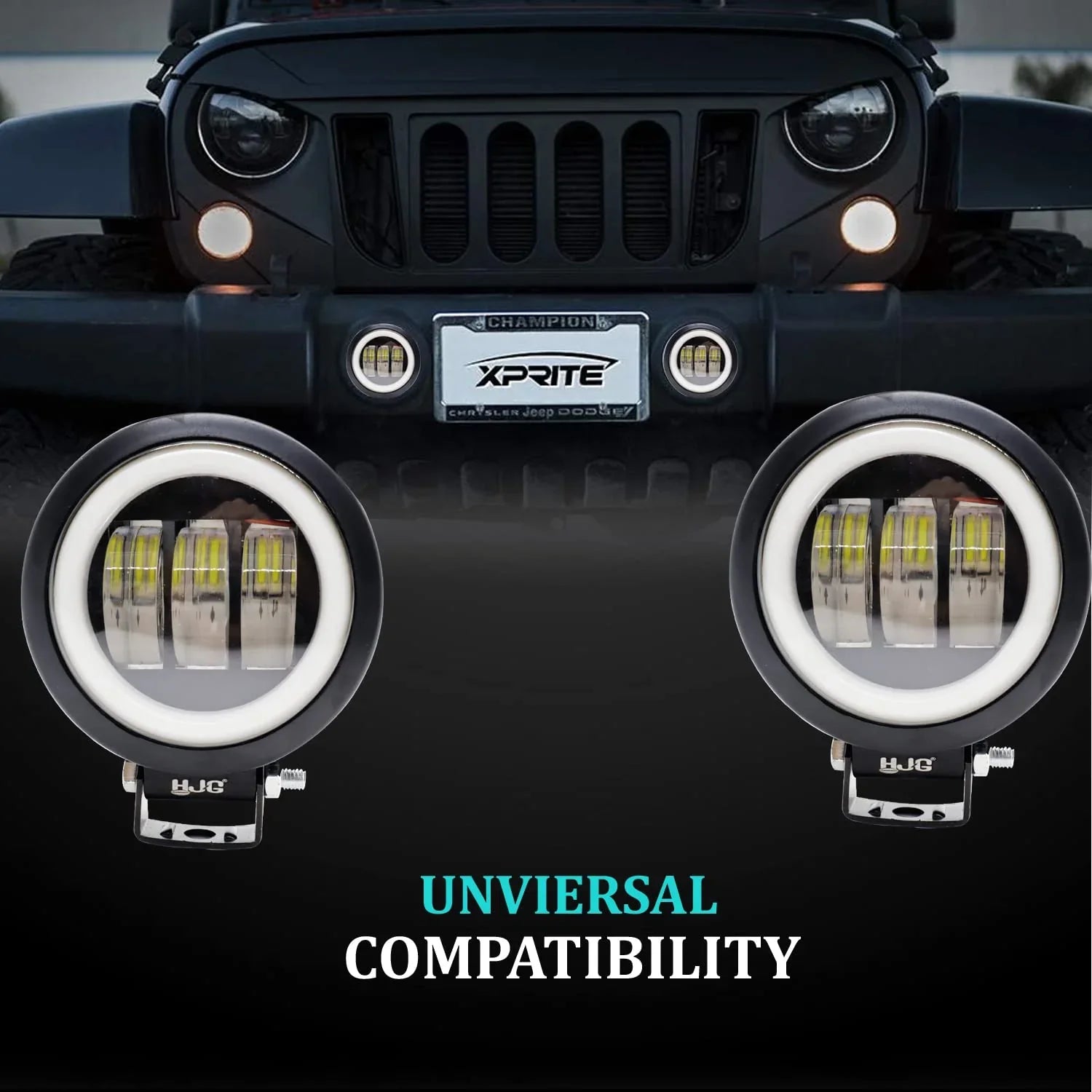 HJG Harley Round Shape fog light 3 Led Blue DRL For bikes and cars.(Light Power: 60W Voltage: DC9-80V) - Biker.Store - www.biker.store