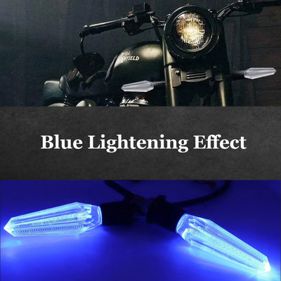 Blue Transparent Bike Indicator Turn Signal Indicator Blinker Light Transparent Crystal Material Waterproof Universal for All Bikes (Blue) (Pack of 2) - Biker.Store - www.biker.store
