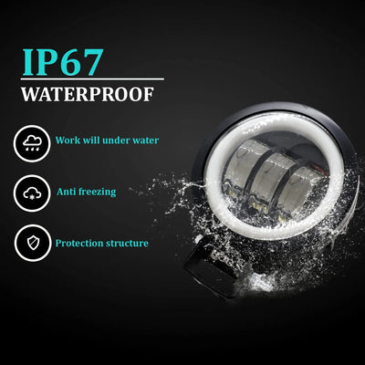 HJG Harley Round Shape fog light 3 Led Blue DRL For bikes and cars.(Light Power: 60W Voltage: DC9-80V) - Biker.Store - www.biker.store