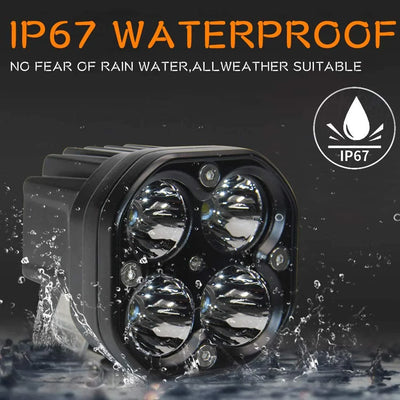 Super IMPORTED 120W Bike 4x4 LED FOG LIGHT ORIGINAL Super Bright Spot Flood Beam Driving Lamp for All Motorcycles & Bikes (120W (2 * 60W), White Light, 2 PCS) - Biker.Store - www.biker.store