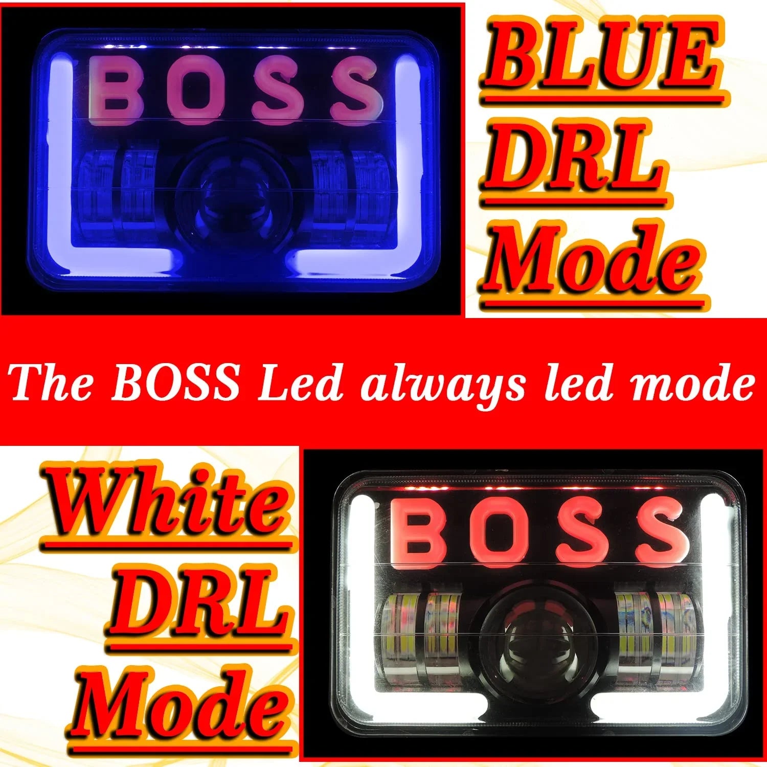 Splendor BOSS DRL LED Projector Headlight Assembly Hi/Low Beam With BOSS DRL For Hero Splendor Plus, Splendor Pro, Splendor - Biker.Store - www.biker.store