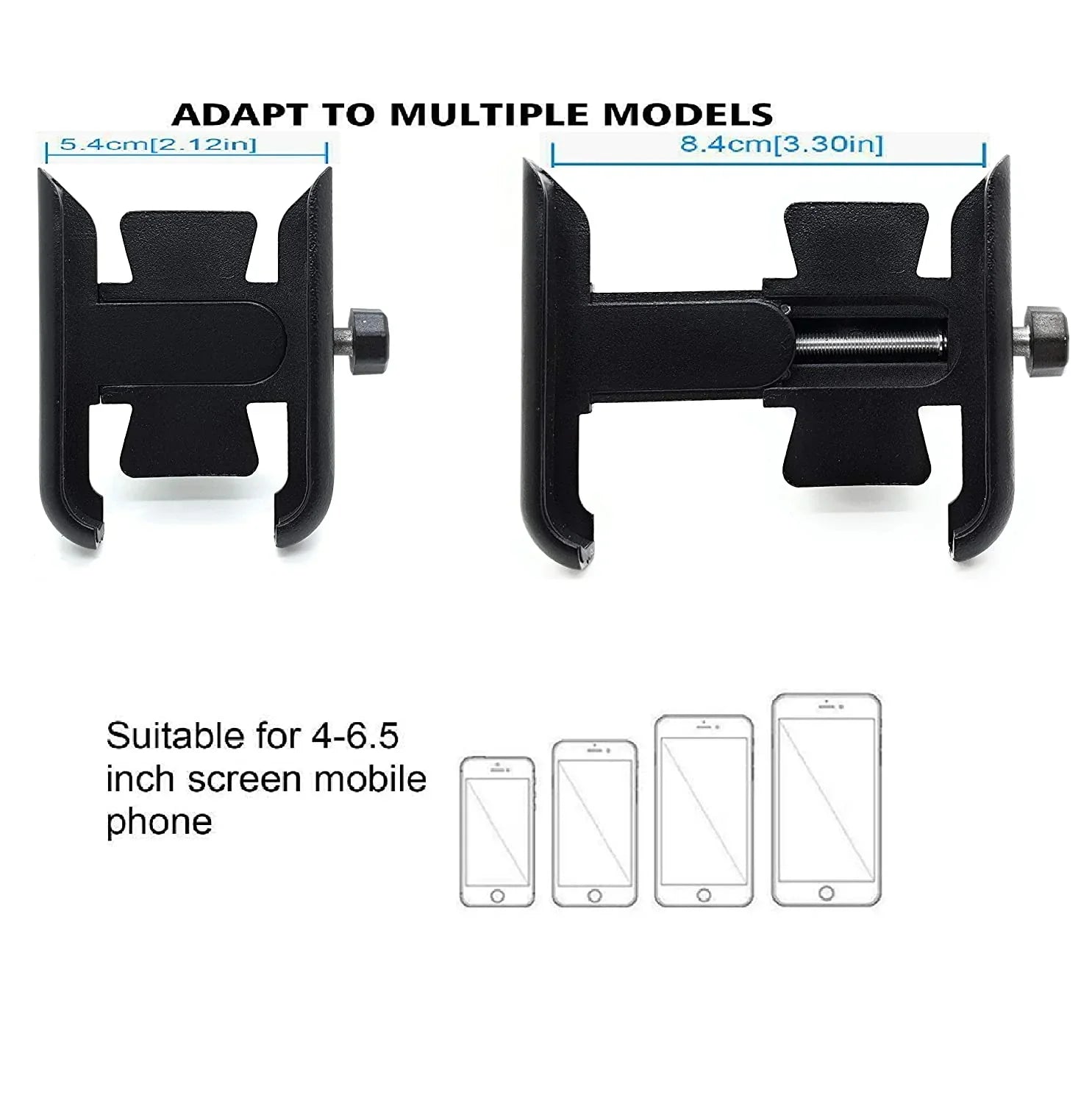 Universal CNC, Motorcycle Handlebar Mount Holder Stand for 3.5-6.2 Inch Mobile, GPS, Action Camera, Anti-Slip Fixed Bracket Shockproof (Without USB) - Biker.Store - www.biker.store
