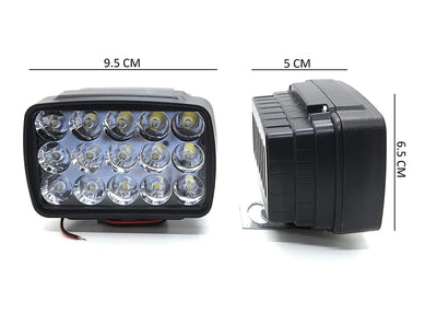 15 LED Fog Lights for Bikes and Cars High Power, Heavy clamp and Strong ABS Plastic. (15 led Pair with Switch) - Biker.Store - www.biker.store